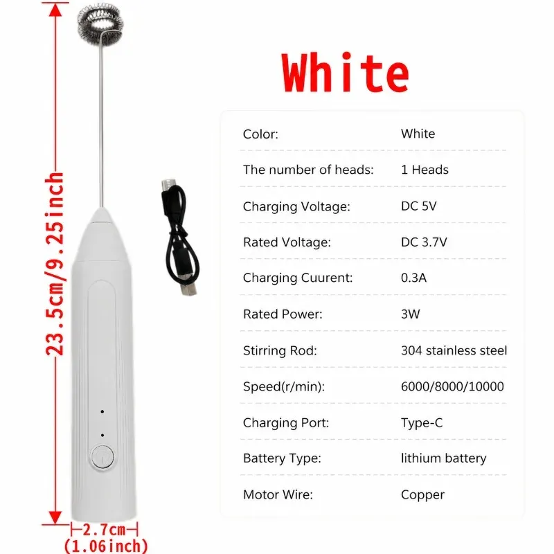 Mousseur à lait sans fil et portable, mini batteur électrique pour café, œufs et cuisine 7
