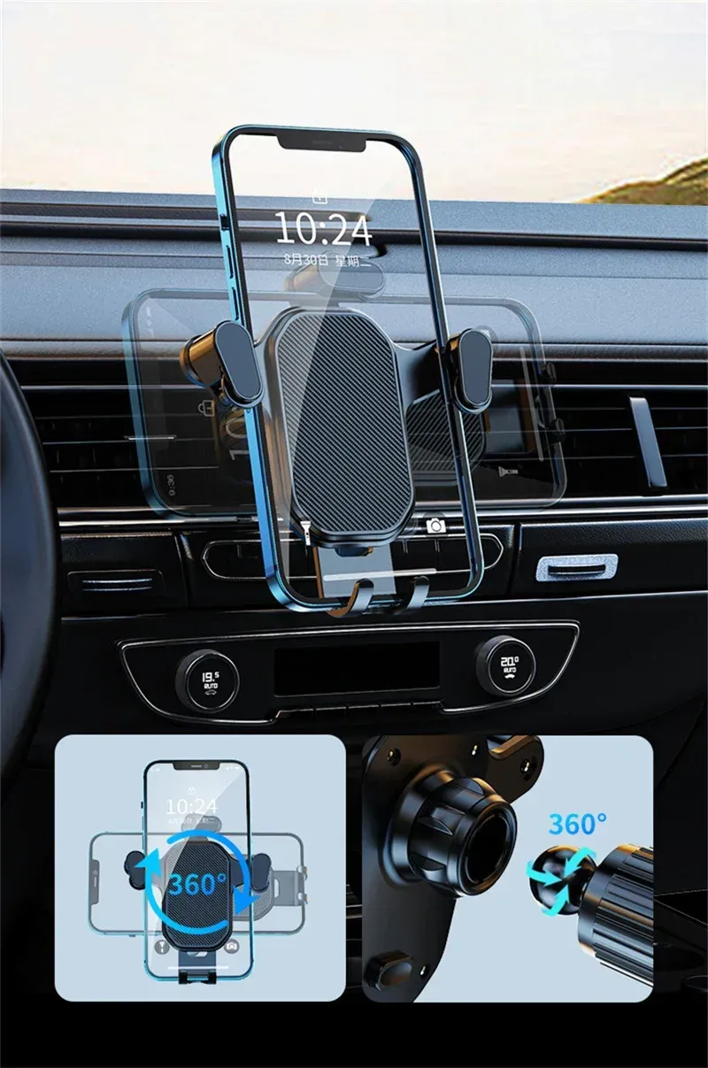 Support de smartphone en situation dans l'habitacle