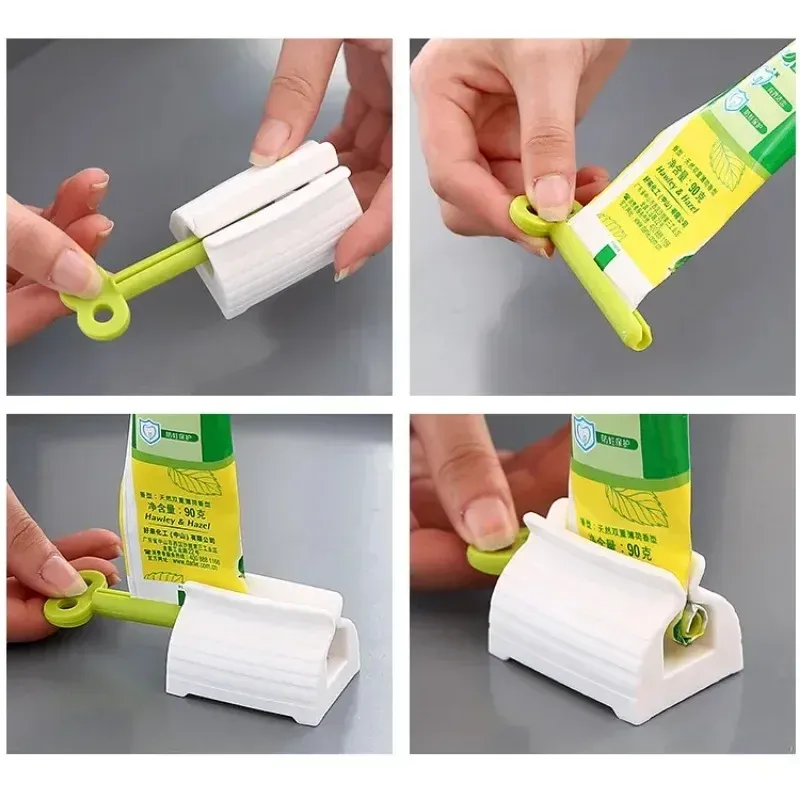 Distributeur de dentifrice en plastique, presse-tube manuel multifonction, accessoire de salle de bain portable et facile à utiliser, lot de 1, 2, 3 ou 5 pièces 4