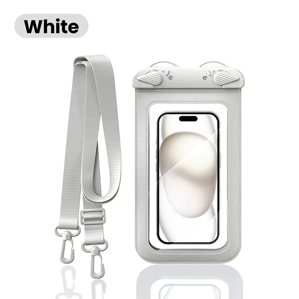 Pochette étanche transparente en PVC pour téléphone 7,5 pouces, compatible écran tactile, double fermeture à clip, étanchéité niveau 8 pour la natation et la plongée 12