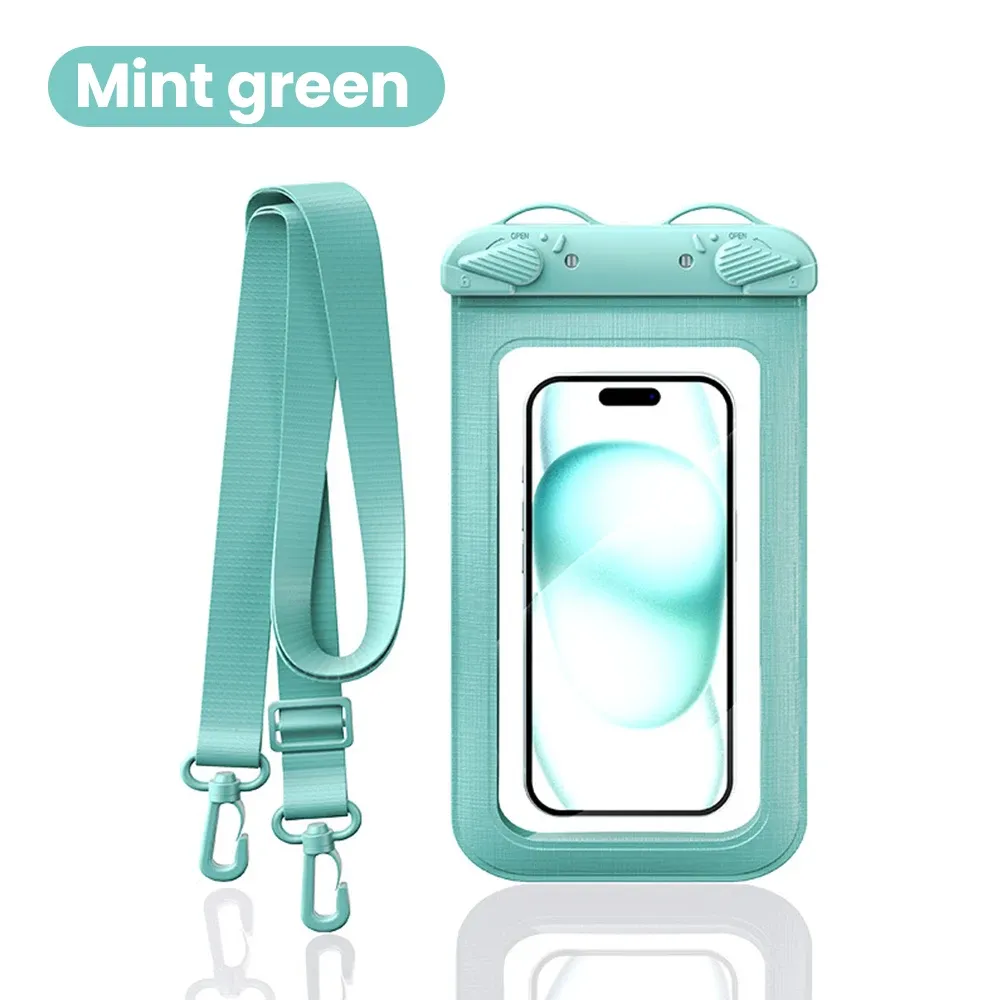 Pochette étanche transparente en PVC pour téléphone 7,5 pouces, compatible écran tactile, double fermeture à clip, étanchéité niveau 8 pour la natation et la plongée 11
