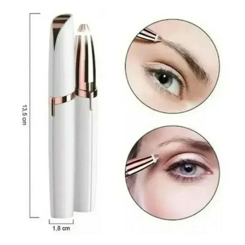 Tondeuse à sourcils et rasoir facial portable, détail de la tête d'épilation