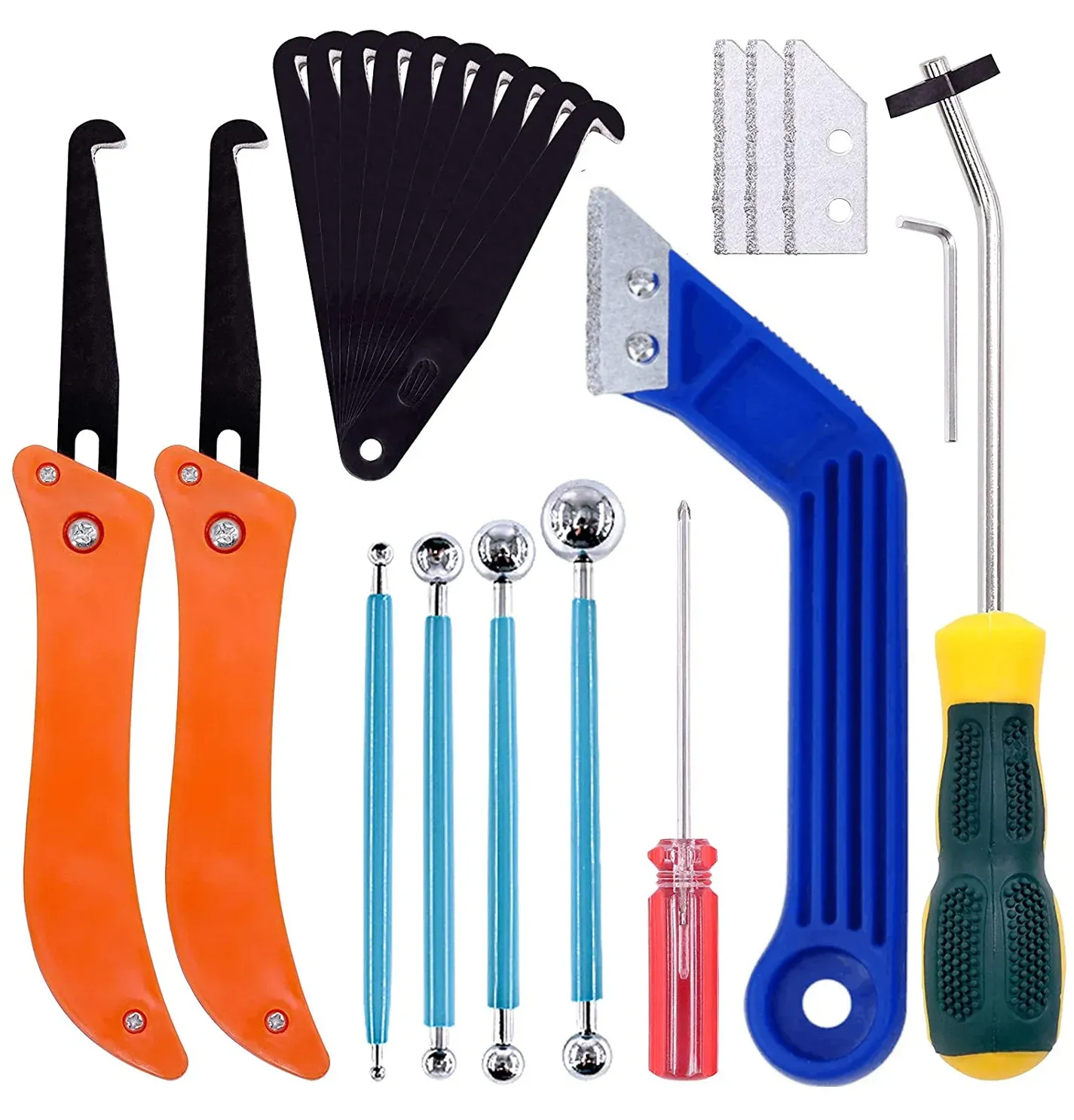 Kit d'outils pour l'élimination du coulis, 22 pièces : lame de scie, scie à main, brosse de nettoyage pour joints de carrelage et racloir de calfeutrage pour sol 8