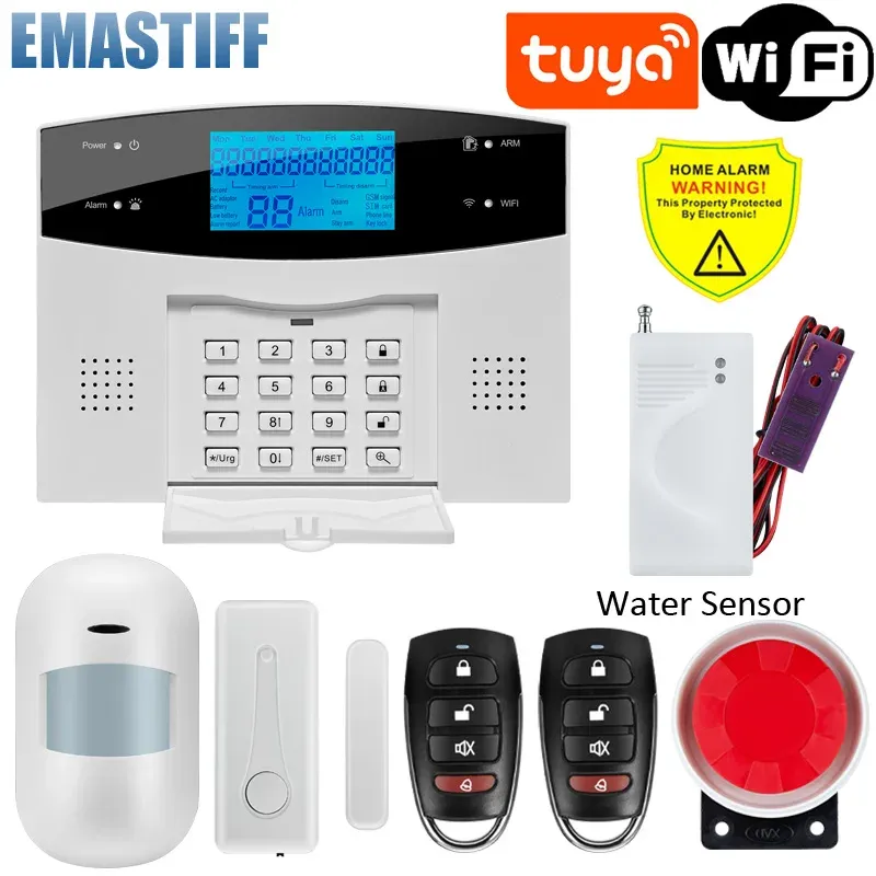 Système d'alarme domestique WiFi et GSM avec écran LCD, compatible Tuya Smart, contrôle par application mobile et télécommande 13