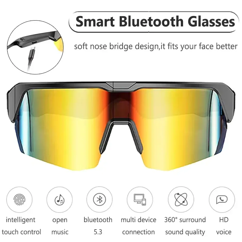 Lunettes intelligentes Bluetooth pour le cyclisme avec écouteurs audio intégrés