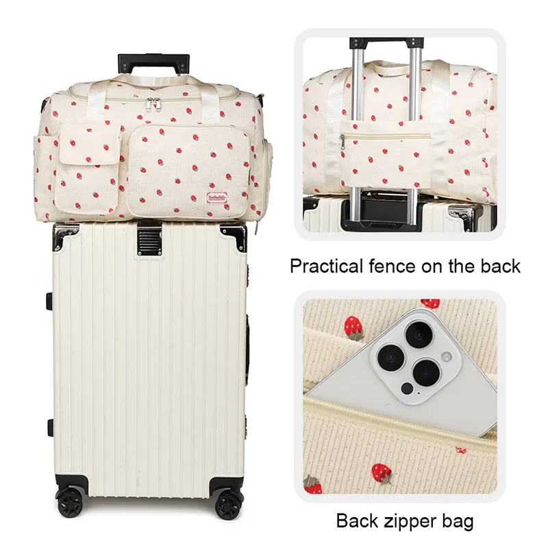 Sac en velours côtelé, finitions soignées