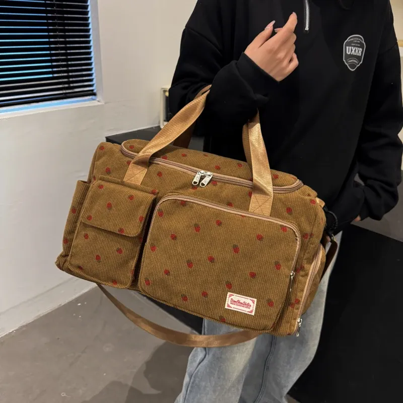 Sac en velours côtelé, vue de dos