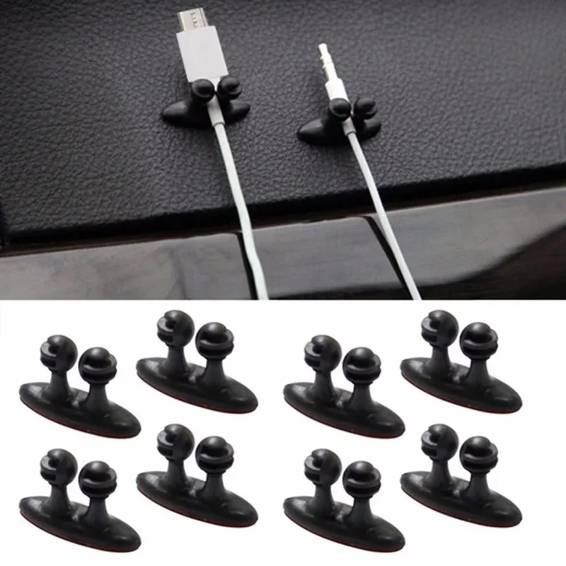 Support de câble de voiture, lot de 10, clips de fixation, fixateur de ligne, organisateur, adhésif goutte, câble USB, accessoires de clip de voiture 3
