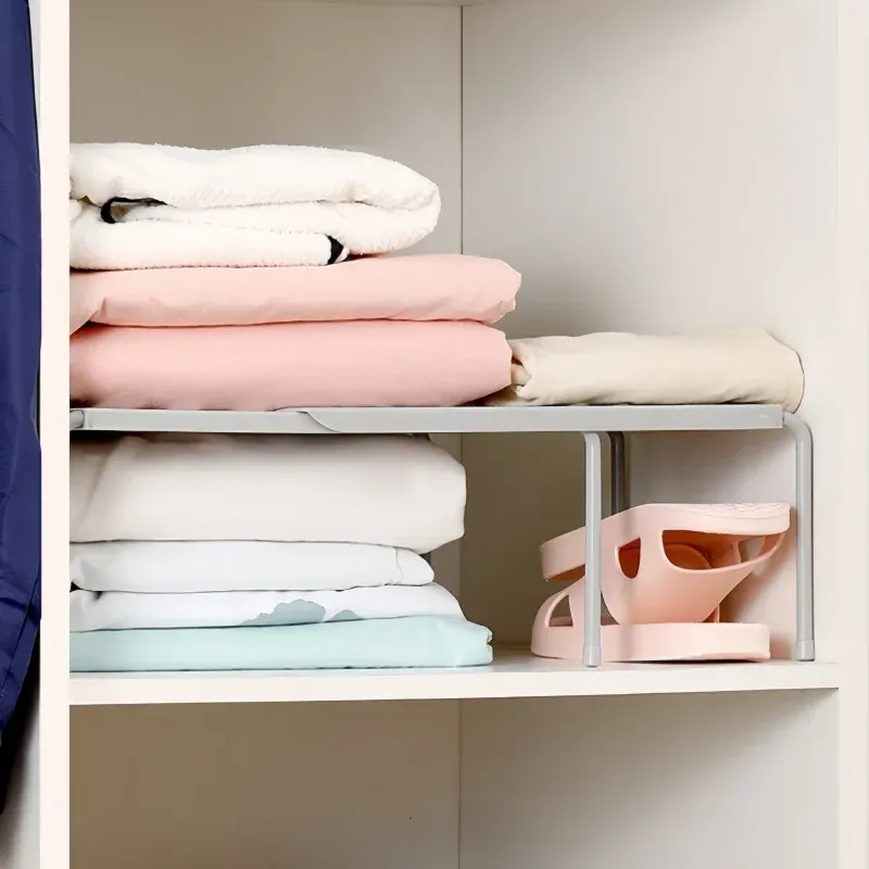 Étagère à chaussures extensible en ABS, organisateur télescopique pour placard et sous-évier de cuisine 4