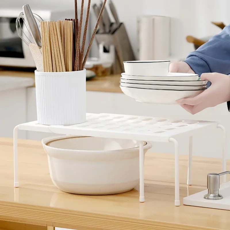 Étagère à chaussures extensible en ABS, organisateur télescopique pour placard et sous-évier de cuisine 5