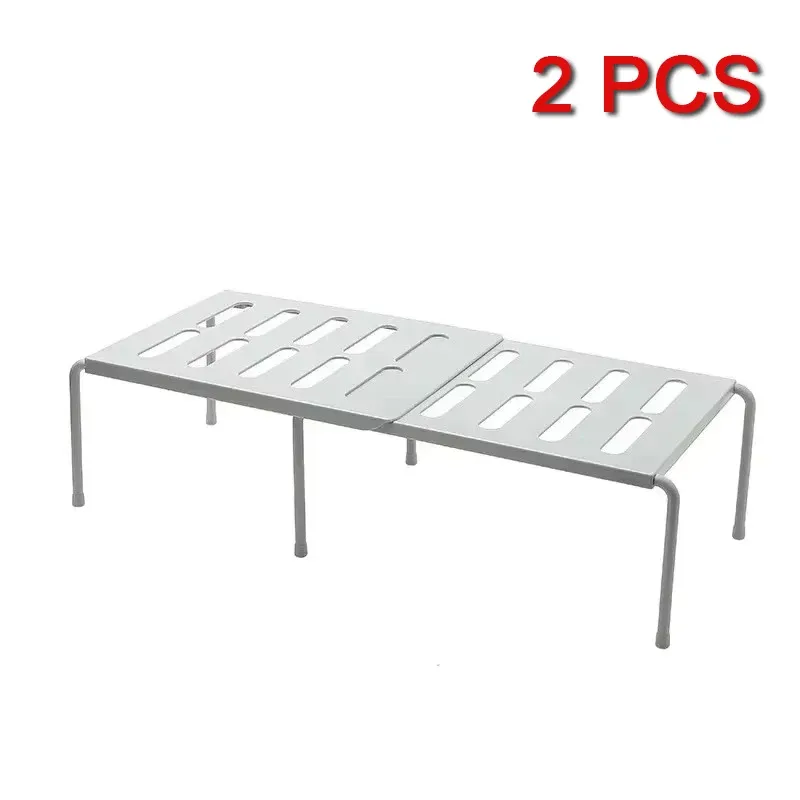 Étagère à chaussures extensible en ABS, organisateur télescopique pour placard et sous-évier de cuisine 10