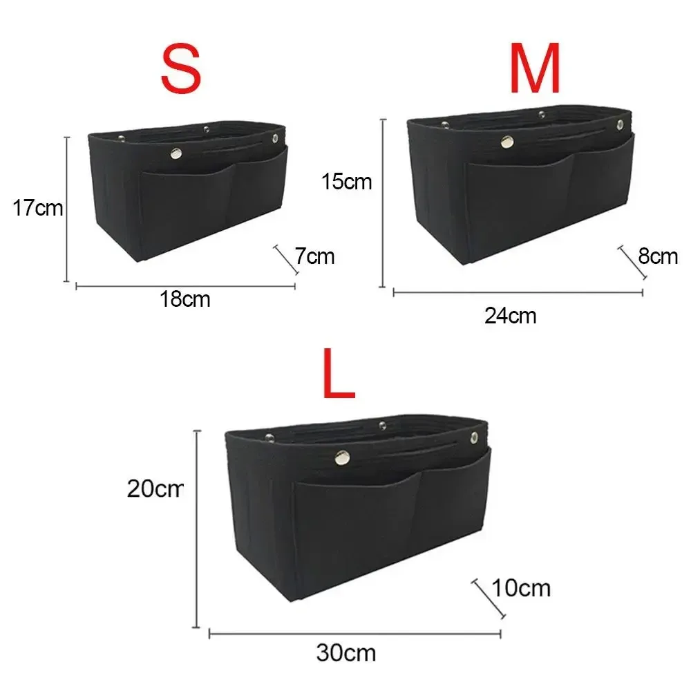 Organisateur de sac à main en feutre avec doublure d'insertion et pochette de rangement pour femme