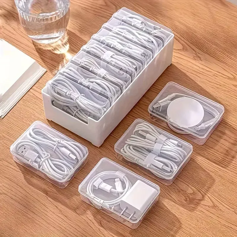Organisateur de câbles en plastique durable, boîtier de rangement pour câbles et accessoires, gestion des appareils mobiles