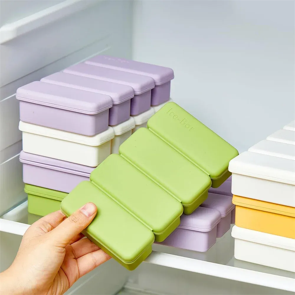 Moules à glaçons en silicone à 4 compartiments avec couvercle, pour sucettes glacées maison 4