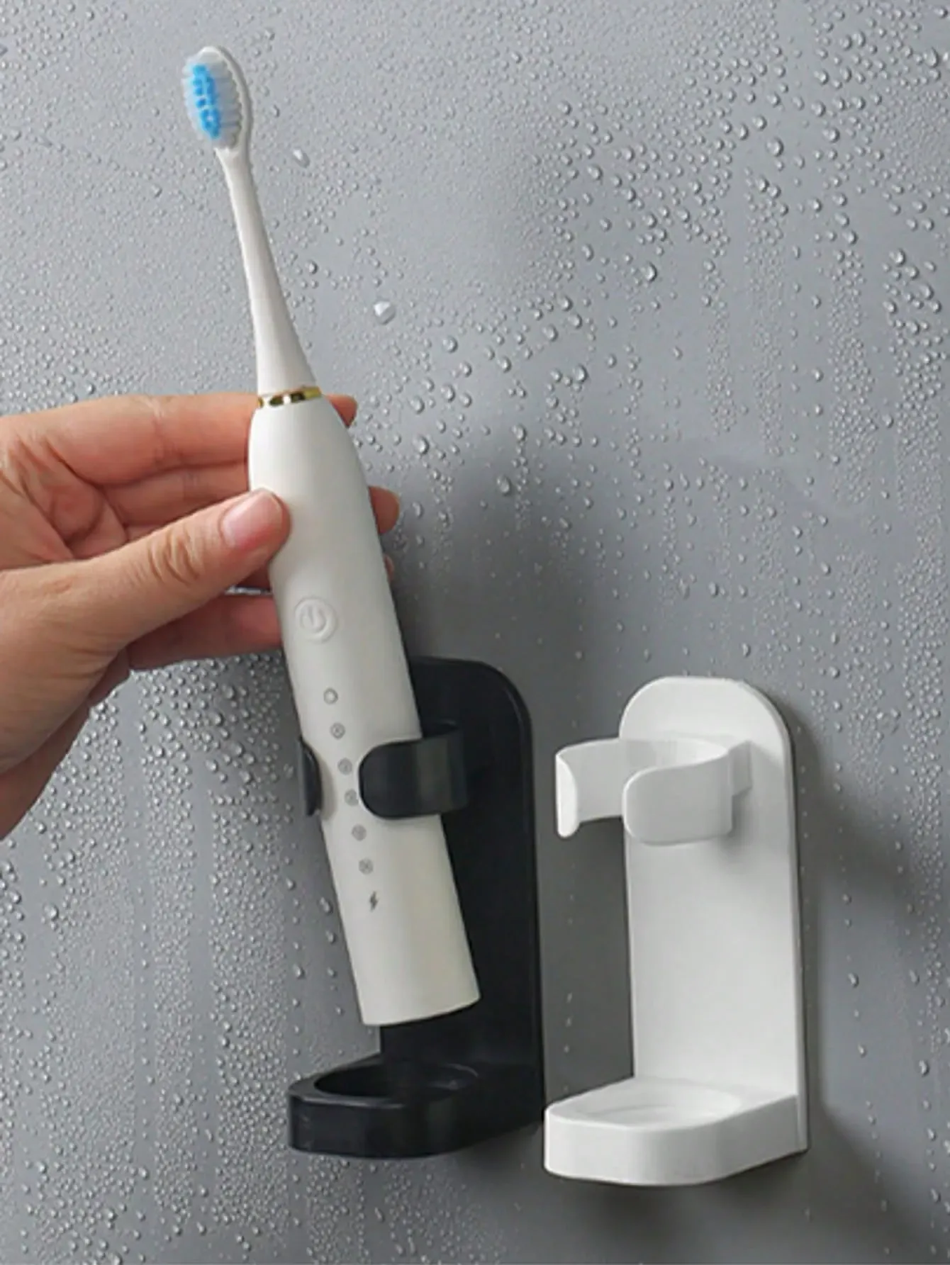 Support mural pour brosse à dents électrique (lot de 1 ou 2) – Rangement pour salle de bain et rasoir 3