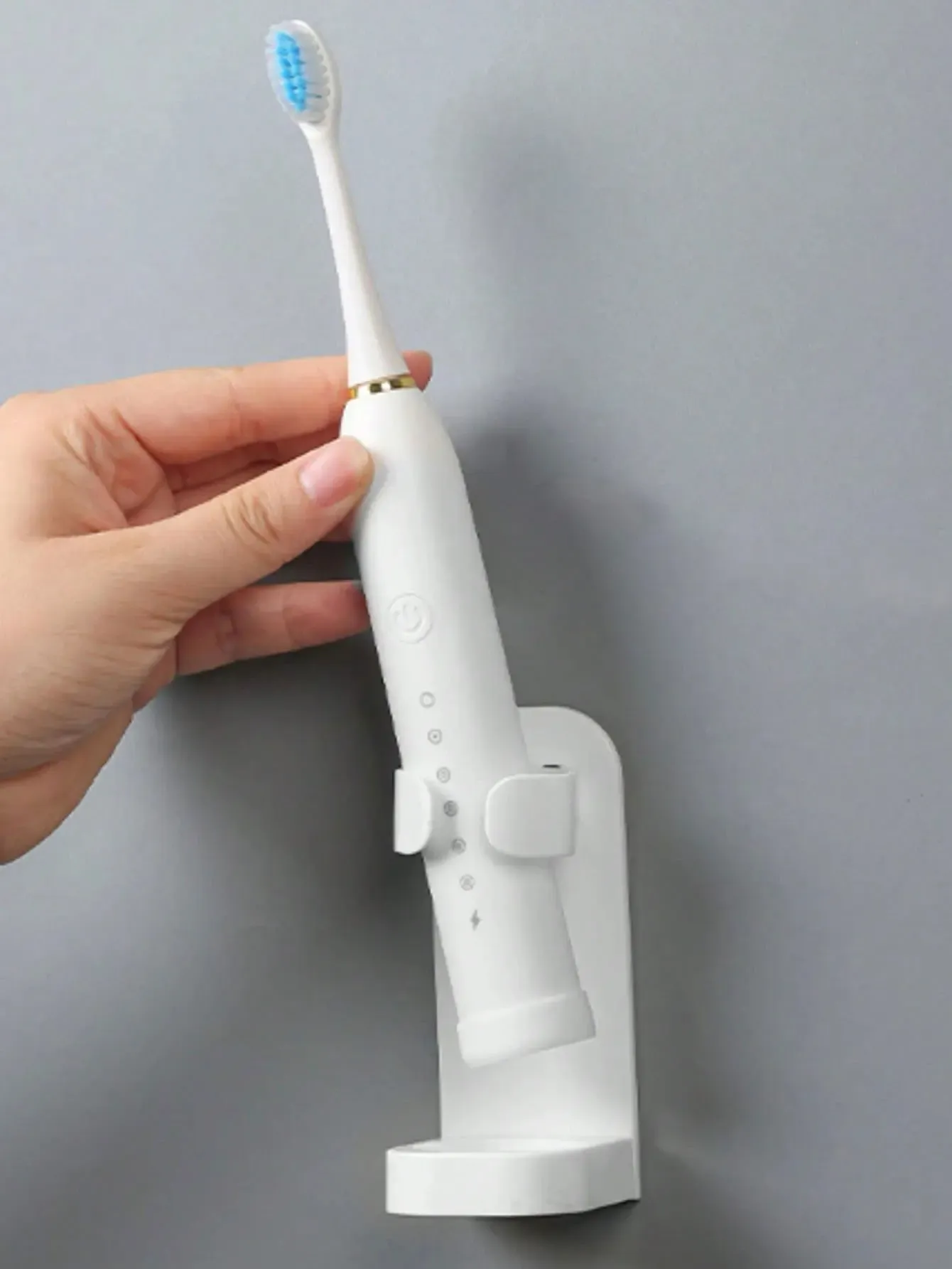 Support mural pour brosse à dents électrique, finition soignée