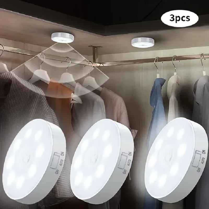 Veilleuse LED à détecteur de mouvement, rechargeable par USB, sans fil, pour cuisine, placard, escalier et armoire 1