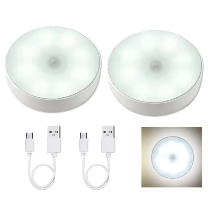 Veilleuse LED à détecteur de mouvement, rechargeable par USB, sans fil, pour cuisine, placard, escalier et armoire 19