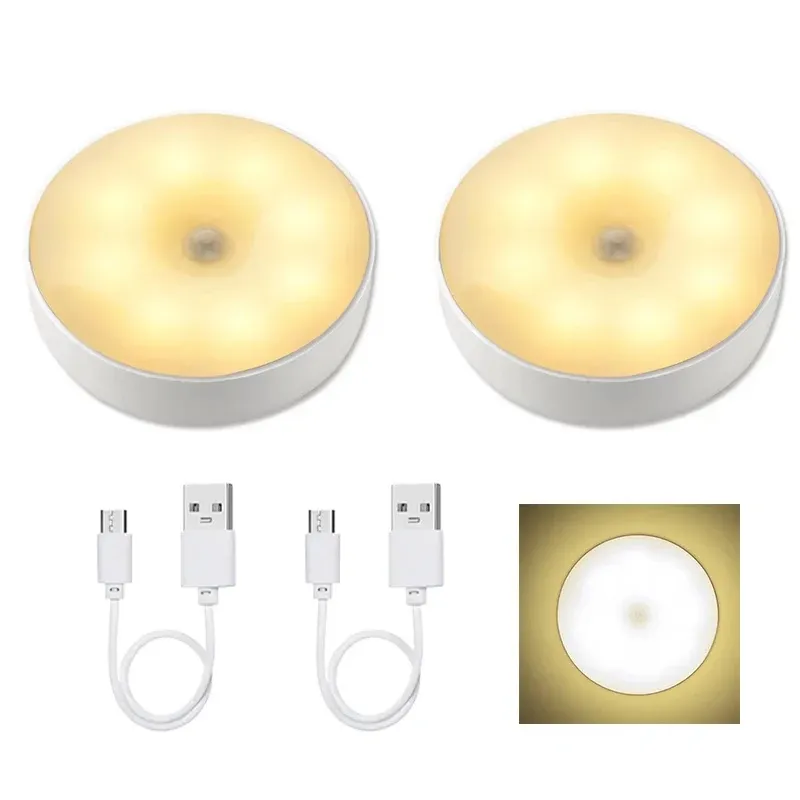 Veilleuse LED à détecteur de mouvement, rechargeable par USB, sans fil, pour cuisine, placard, escalier et armoire 17