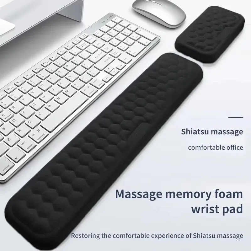 Repose-poignets ergonomique en mousse à mémoire de forme pour clavier et souris, compatible ordinateurs portables