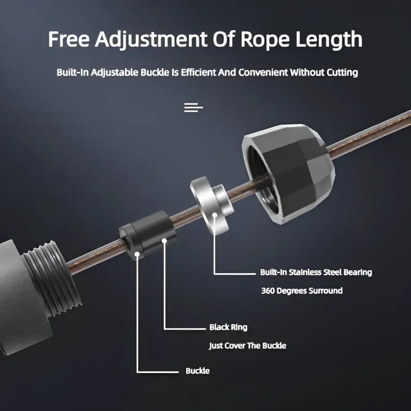 Corde à sauter en fil d'acier réglable, sans enchevêtrement, pour exercices de saut, fitness et entraînement sportif à domicile 2