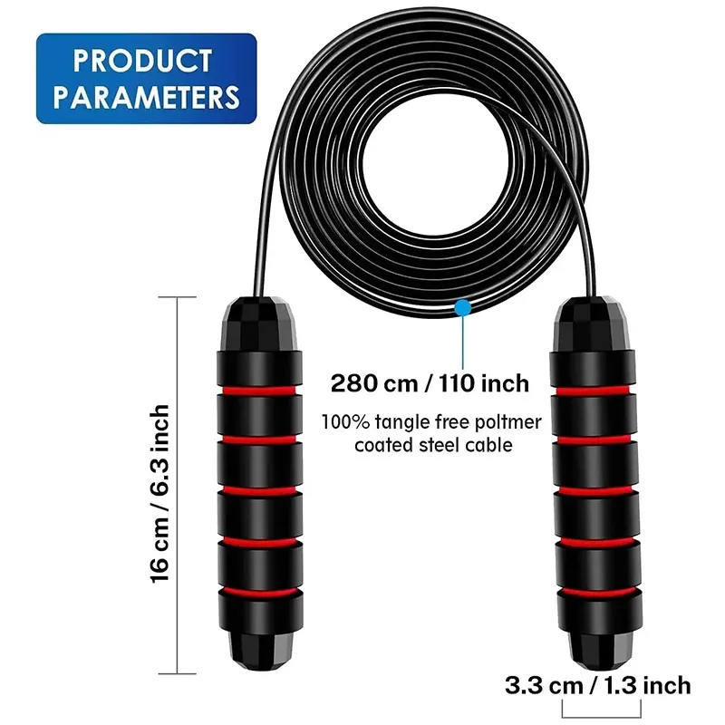 Corde à sauter en fil d'acier réglable, sans enchevêtrement, pour exercices de saut, fitness et entraînement sportif à domicile 6