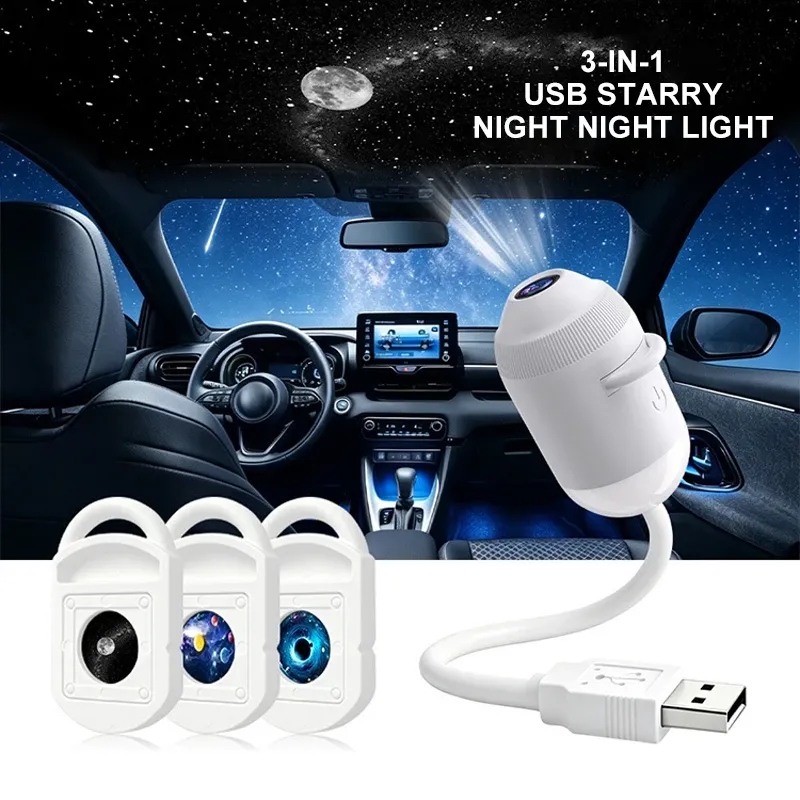 Projecteur de ciel étoilé intelligent HD, veilleuse USB Plug and Play à rotation 360° – Lampe d'ambiance galaxie réglable pour voiture et chambre 8