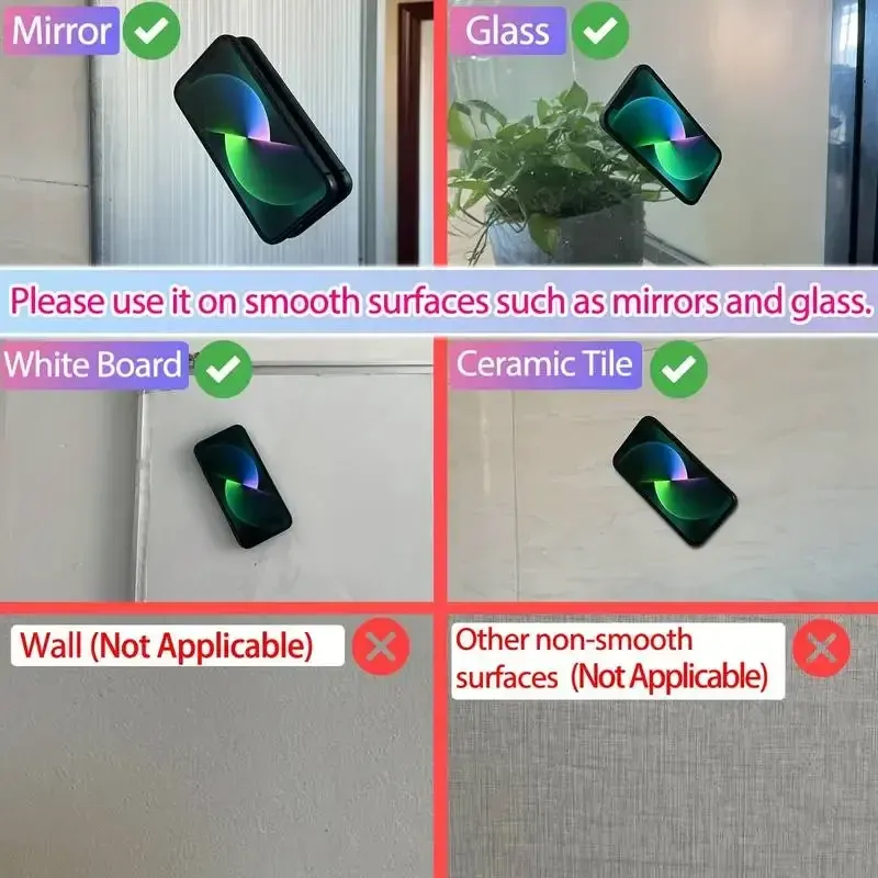 Support de téléphone à ventouse en silicone, à hauteur de regard