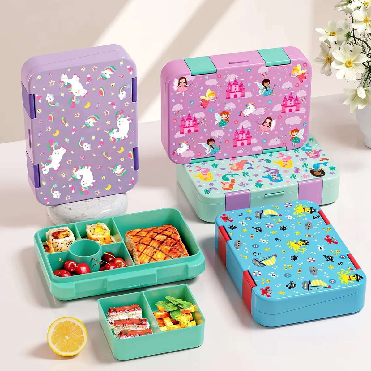Boîte à déjeuner mignonne pour enfants, boîte bento de voyage compatible micro-ondes pour étudiants, récipient d'Halloween, boîte bento portable étanche pour salade de fruits - Image 1