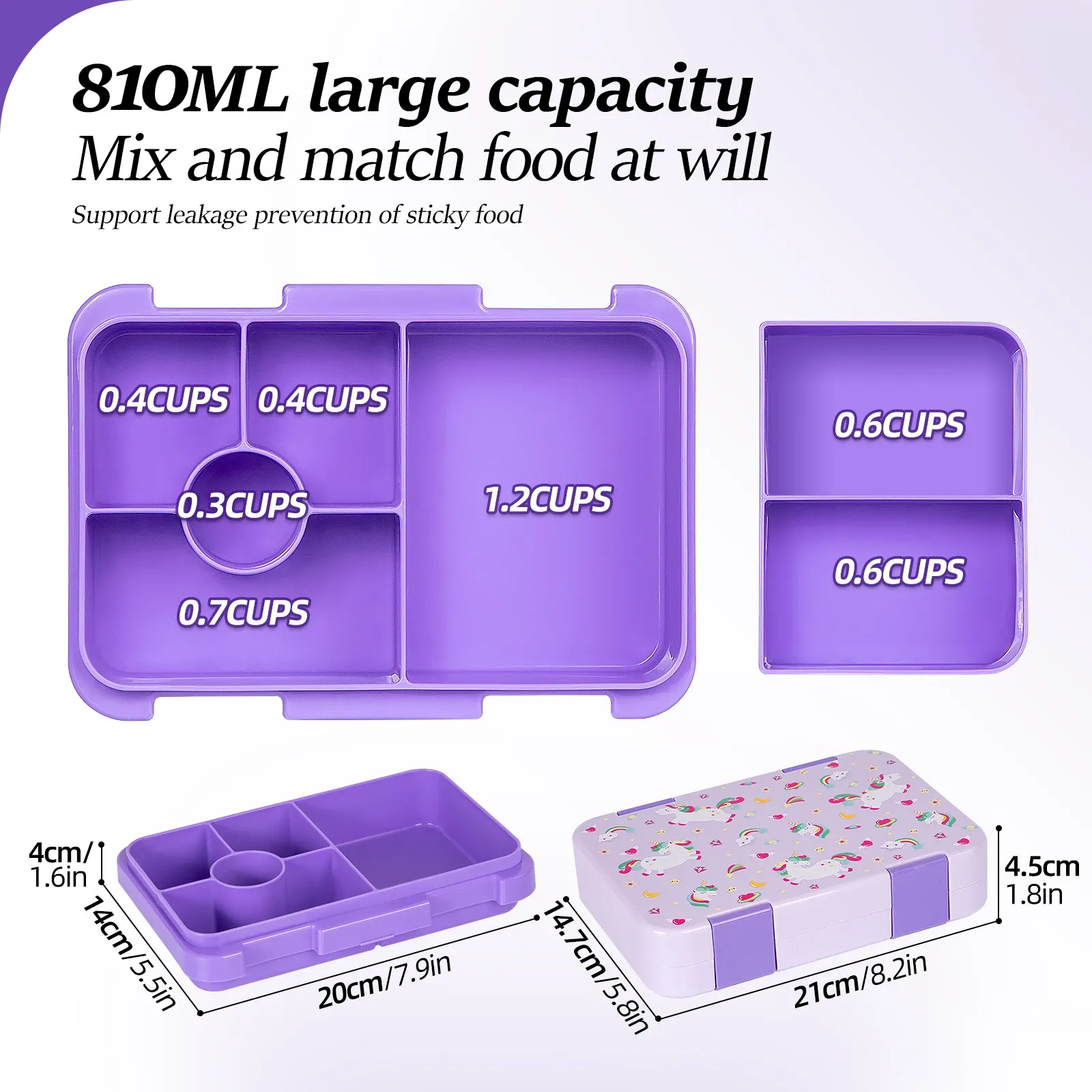 Boîte à déjeuner mignonne pour enfants, boîte bento de voyage compatible micro-ondes pour étudiants, récipient d'Halloween, boîte bento portable étanche pour salade de fruits 3