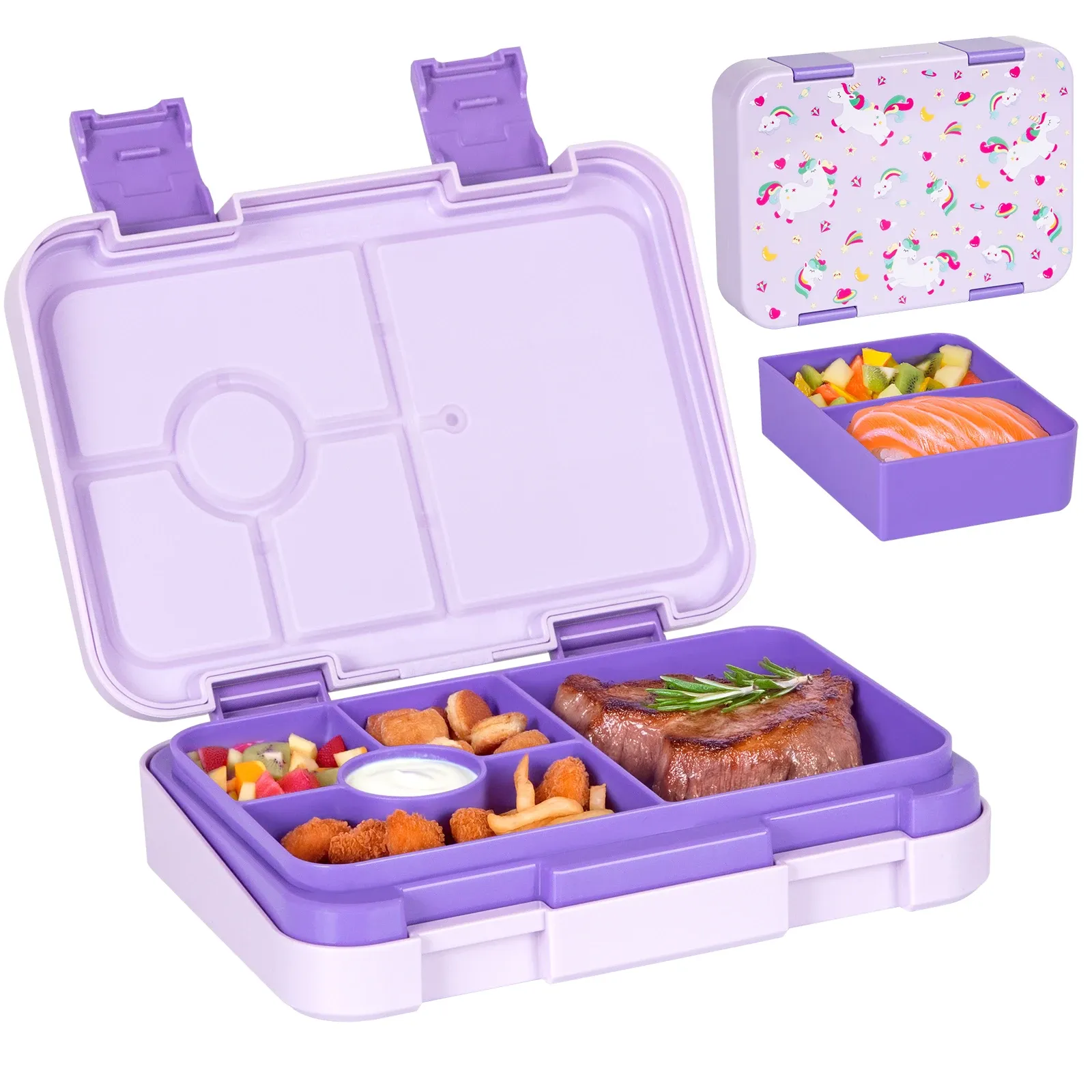 Boîte à déjeuner mignonne pour enfants, boîte bento de voyage compatible micro-ondes pour étudiants, récipient d'Halloween, boîte bento portable étanche pour salade de fruits 2