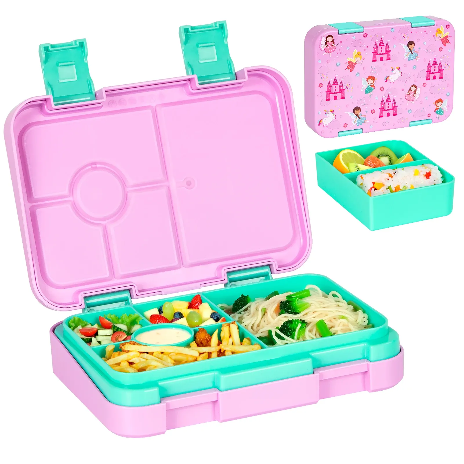 Boîte à déjeuner mignonne pour enfants, boîte bento de voyage compatible micro-ondes pour étudiants, récipient d'Halloween, boîte bento portable étanche pour salade de fruits 14