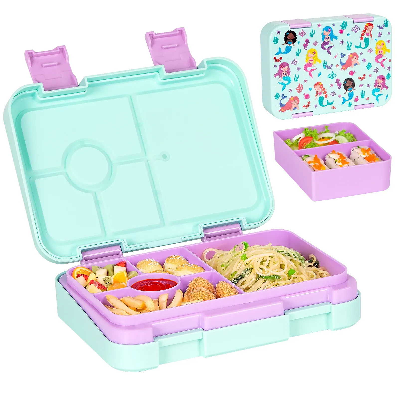 Boîte à déjeuner mignonne pour enfants, boîte bento de voyage compatible micro-ondes pour étudiants, récipient d'Halloween, boîte bento portable étanche pour salade de fruits 9
