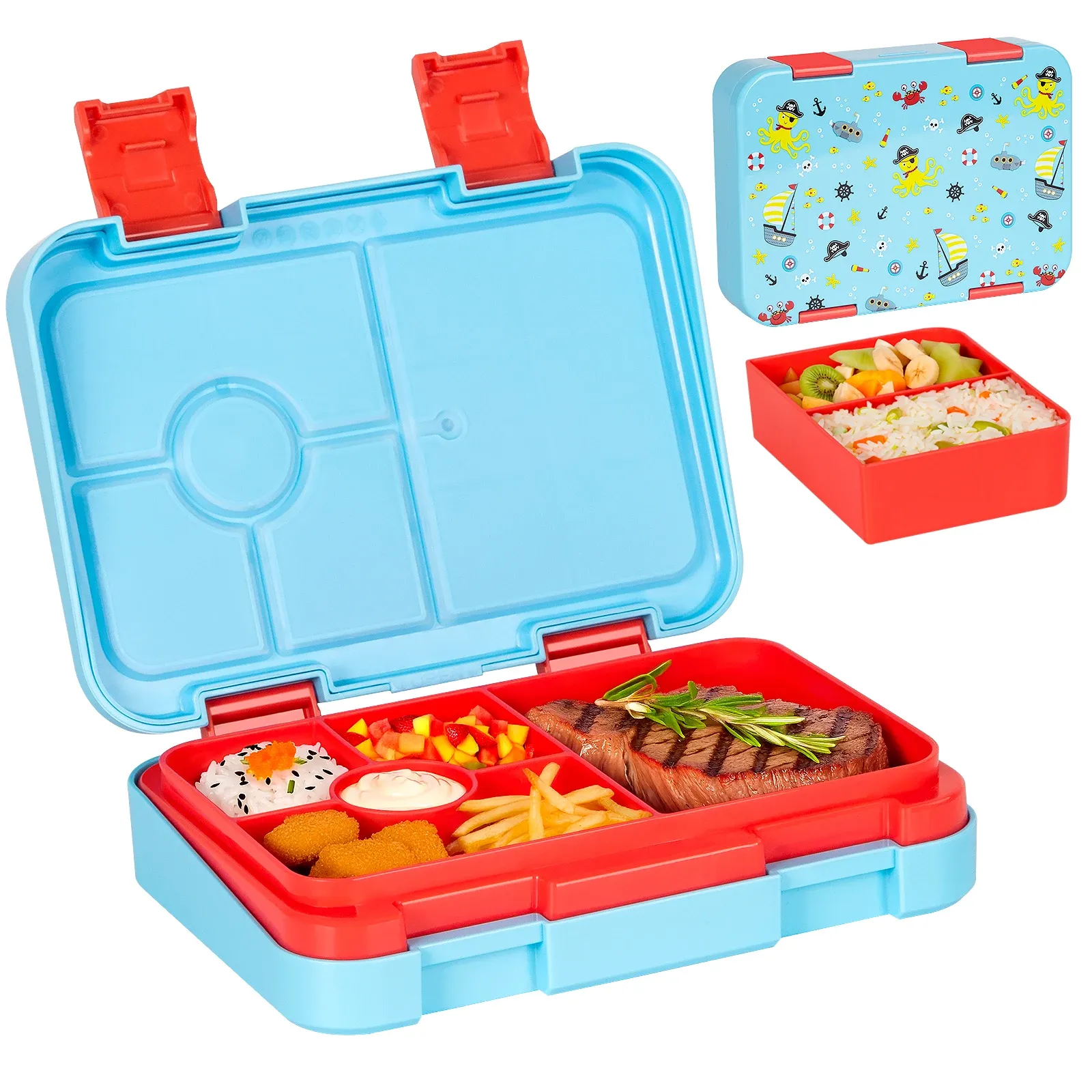 Boîte à déjeuner mignonne pour enfants, boîte bento de voyage compatible micro-ondes pour étudiants, récipient d'Halloween, boîte bento portable étanche pour salade de fruits 10