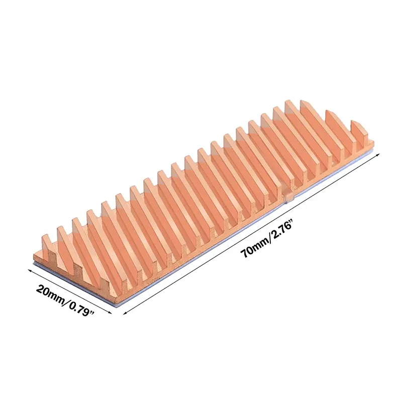 Dissipateur thermique en cuivre pour SSD M.2 2280 PCIe NVMe NGFF avec coussin thermique 5