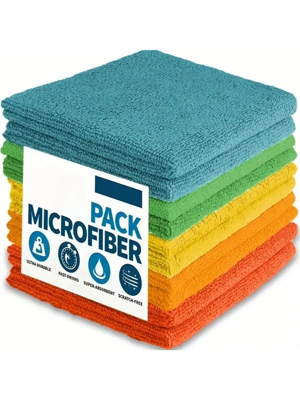 Lot de 20 chiffons de nettoyage en microfibre | Mélange polyester ultra absorbant, sans traces, idéal pour l'extérieur, la salle de bain, la cuisine et la terrasse 7