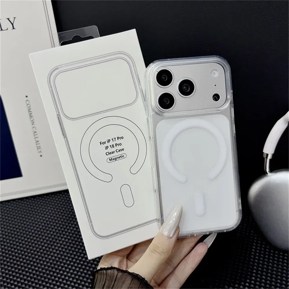 Coque transparente magnétique compatible MagSafe pour iPhone 18, 17, Air, 16, 15, 14, 13, 12, 11, Pro, Pro Max, Plus et Mini 1