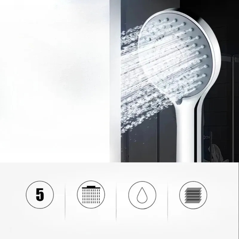 Pommeau de Douche Portable Réglable Économiseur d'Eau, 5 Modes de Jet 3