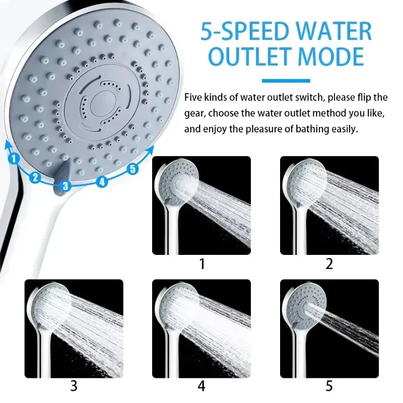 Pommeau de douche portable réglable chromé