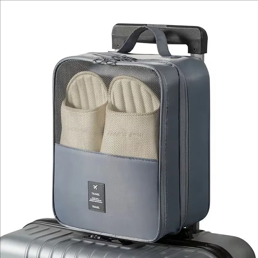 Sac de rangement portable pour chaussures, grande capacité, idéal pour les voyages, contenant 3 paires, anti-poussière et respirant 2