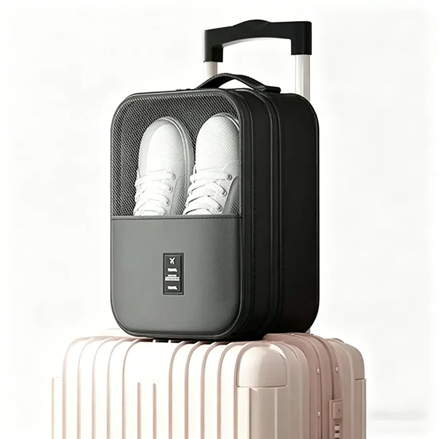 Sac de rangement portable pour chaussures, grande capacité, idéal pour les voyages, contenant 3 paires, anti-poussière et respirant 8