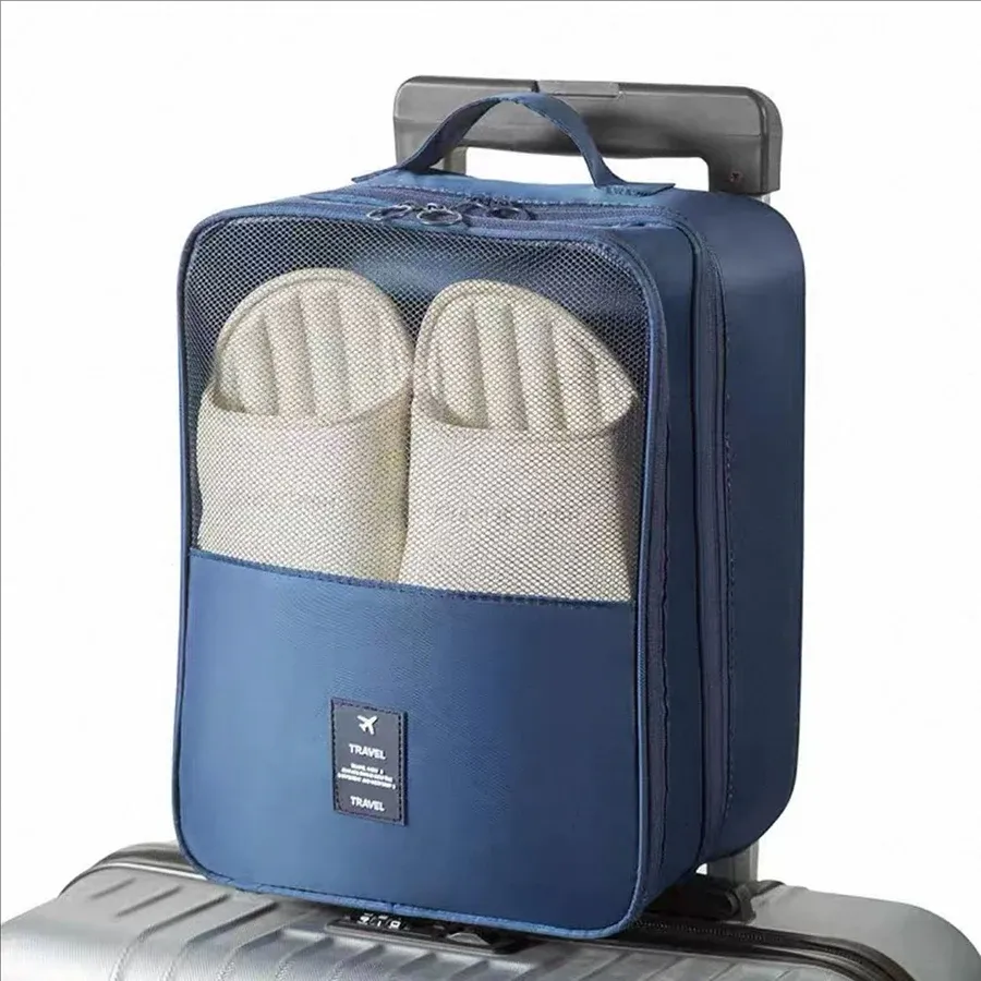 Sac de rangement portable pour chaussures, grande capacité, idéal pour les voyages, contenant 3 paires, anti-poussière et respirant 9