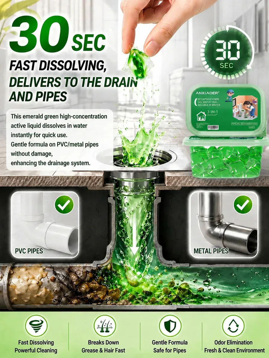 Perles désodorisantes pour drain, mise en valeur