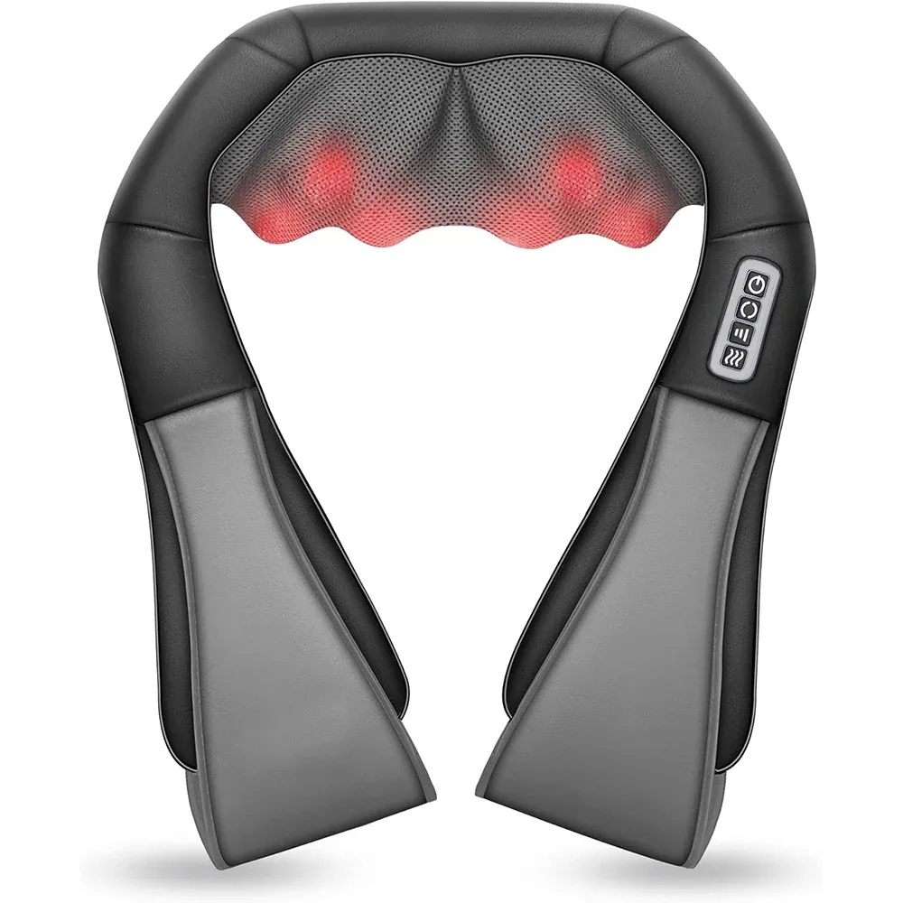 Masseur Shiatsu pour le cou et les épaules avec fonction chauffante, oreiller de massage électrique en U à pétrissage profond 7