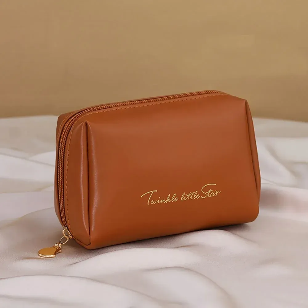 Trousse de toilette de voyage en cuir PU étanche