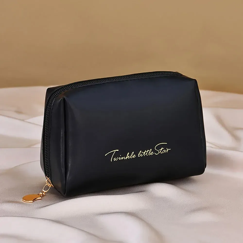 Trousse de toilette de voyage en cuir PU étanche, à large ouverture et séparateur intérieur 9