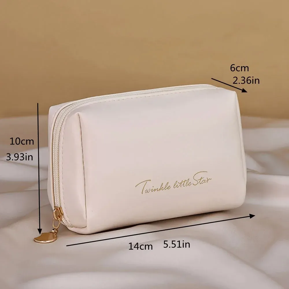 Trousse de toilette de voyage en cuir PU étanche, à large ouverture et séparateur intérieur 8