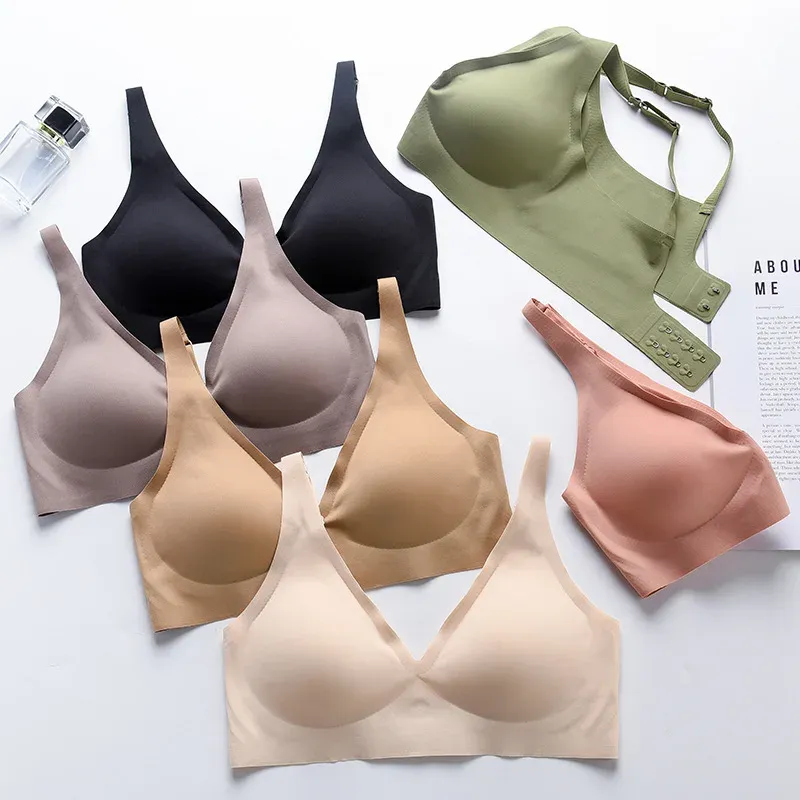 Soutien-gorge push-up rembourré sans couture, brassière réglable sans armatures 6