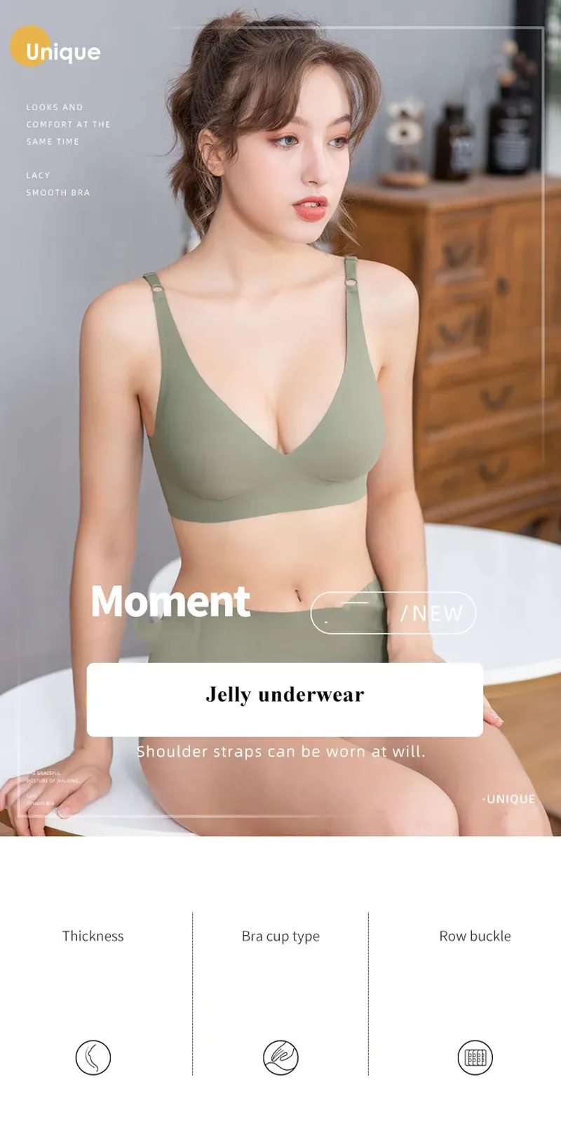 Soutien-gorge sans couture, détails de confection