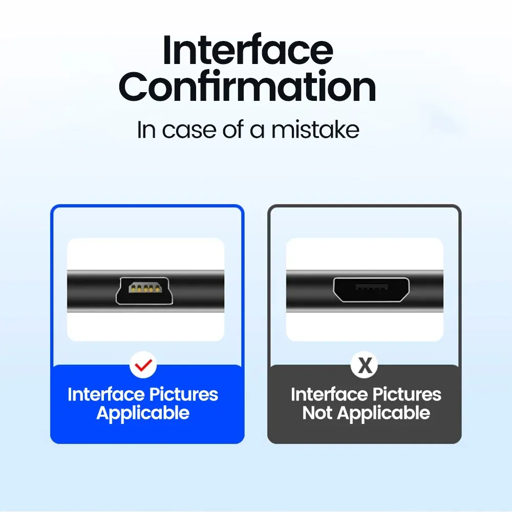 Câble USB Mini T-Port, charge rapide, USB 2.0 vers Mini USB, transfert haute vitesse pour lecteur MP3/MP4, DVR de voiture, GPS, appareil photo numérique 2